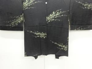 草花模様織出し一ツ紋羽織